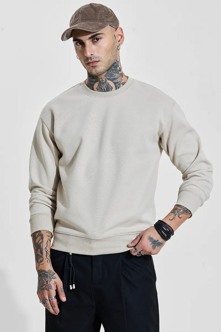 Solid Relaxed Fit Sweatshirt